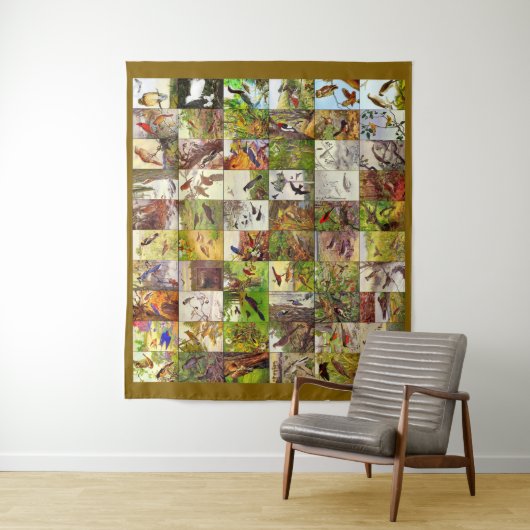 Robert Bruce Horsfall Birds Collage Wandteppich (Beispiel)