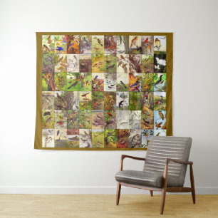 Robert Bruce Horsfall Birds Collage Wandteppich