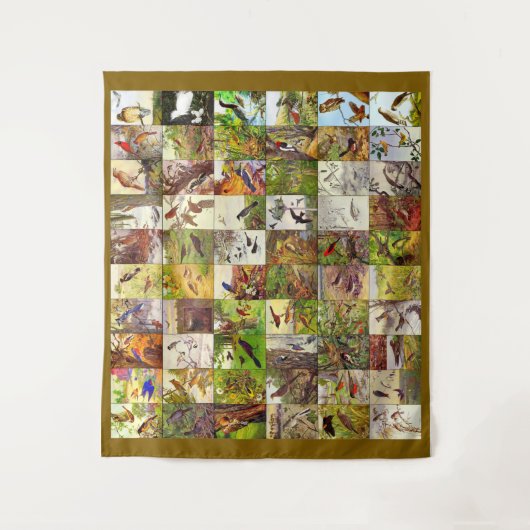 Robert Bruce Horsfall Birds Collage Wandteppich (Vorderseite)