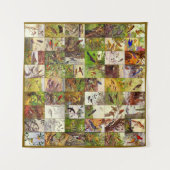 Robert Bruce Horsfall Square Birds Collage Wandteppich (Vorderseite (Horizontal))