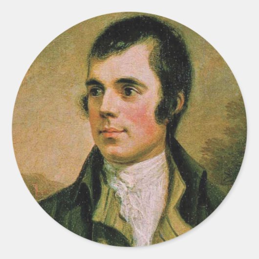Robert Burn feiert Burns Nacht Runder Aufkleber (Vorderseite)