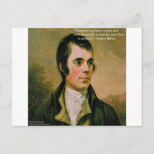 Robert Burns & Berühmter Ausspruch des Zweifels Postkarte