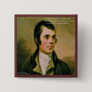 Robert Burns & Berühmter Verdacht-Zitat Button