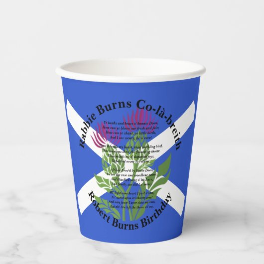 Robert Burns Birthday Geem Thistle Flag Große Pappbecher (Vorderseite)
