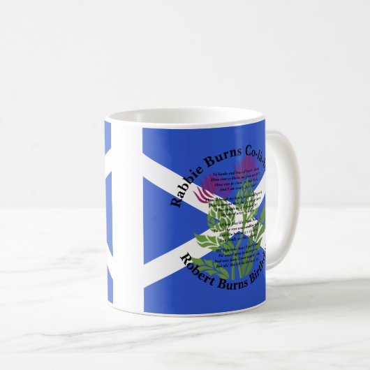 Robert Burns Birthday Geem Thistle Flag Kaffeetasse (VorderseiteRechts)