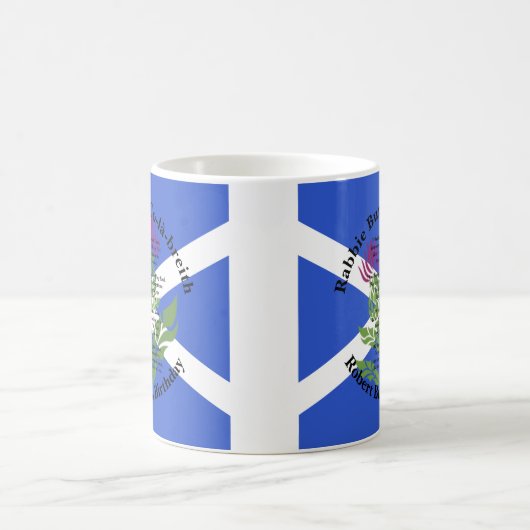 Robert Burns Birthday Geem Thistle Flag Kaffeetasse (Mittel)