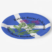 Robert Burns Birthday Geem Thistle Flag Large 9" Pappteller (Schrägansicht)