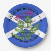Robert Burns Birthday Geem Thistle Flag Large 9" Pappteller (Vorderseite)