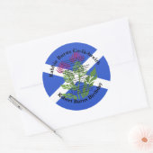 Robert Burns Birthday Geem Thistle Flag Runder Aufkleber (Umschlag)