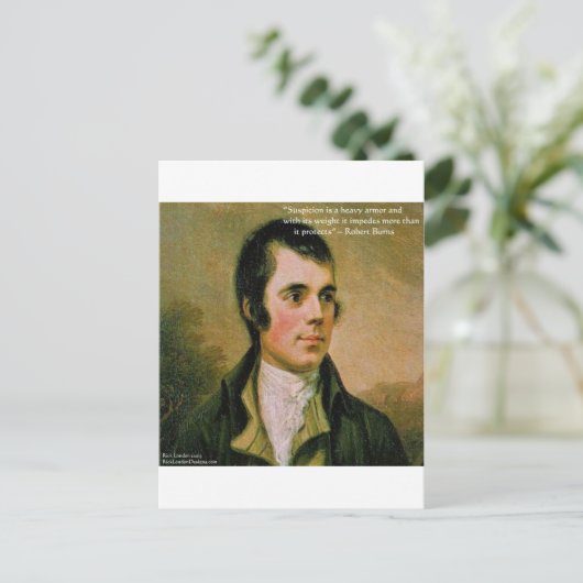 Robert Burns & Famous Suspicion Zitat Postkarte (Stehend Vorderseite)