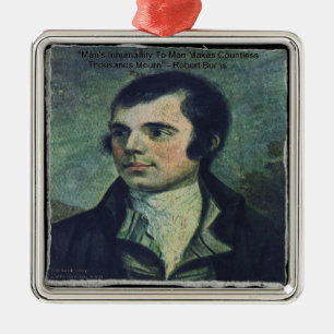 Robert Burns "Menschliche Unmenschlichkeit" Zitat Ornament Aus Metall