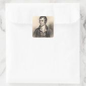 Robert Burns Portrait Quadratischer Aufkleber (Tasche)