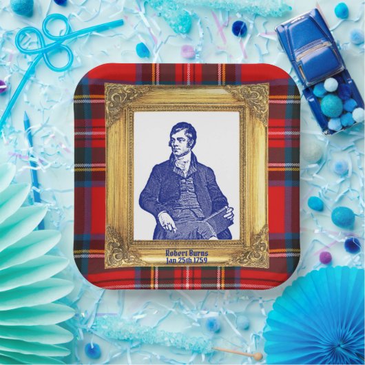 Robert Burns Royal Stewart Kariert 25. Januar Pappteller (Party)