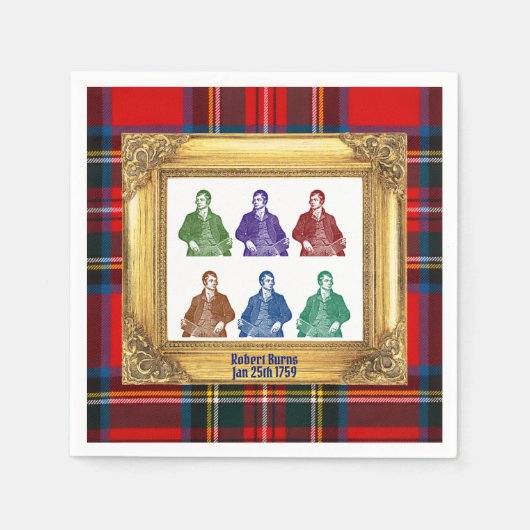 Robert Burns Royal Stewart Plaid Jan 25 Multi Serviette (Vorderseite)