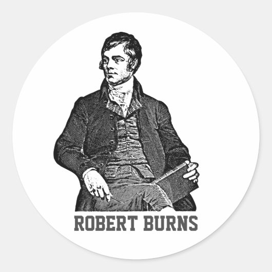 Robert Burns Runder Aufkleber (Vorderseite)