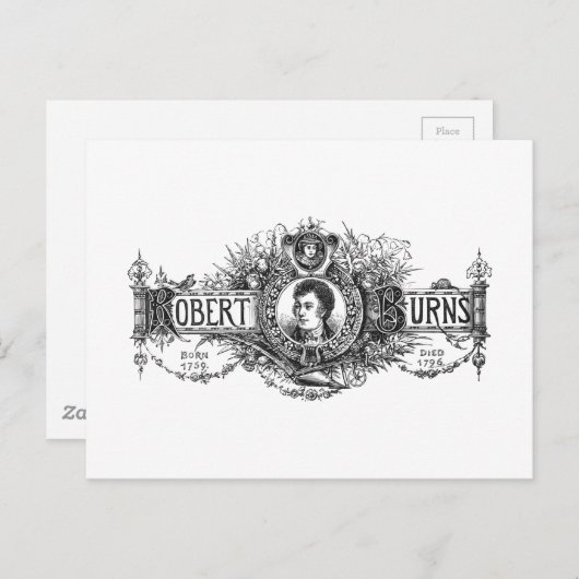 Robert Burns Schottischer Dichter und Texter, Scho Postkarte (Vorne/Hinten)