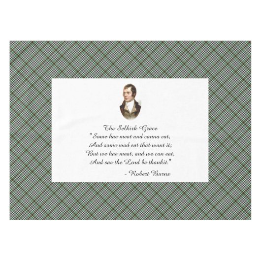 Robert Burns Selkirk Grace Tischdecke (Vorderseite (Horizontal))
