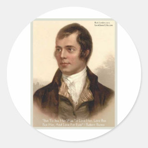 Robert Burns "To Know Her" Liebeszitat Geschenke & Runder Aufkleber