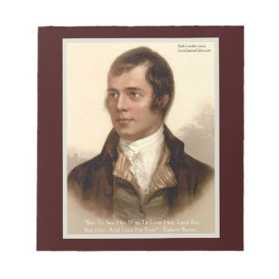 Robert Burns "Um sie zu kennen" Liebeszitat Notizb Notizblock