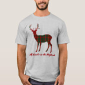 Robert Burns-Zitat-Clan-Camerontartan-Hirsch T-Shirt (Vorderseite)