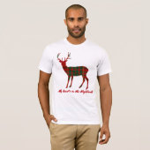 Robert Burns-Zitat-Clan-Camerontartan-Hirsch T-Shirt (Vorne ganz)