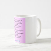 Robert Burns-Zitat, die Rechte der Frauen Kaffeetasse (VorderseiteRechts)