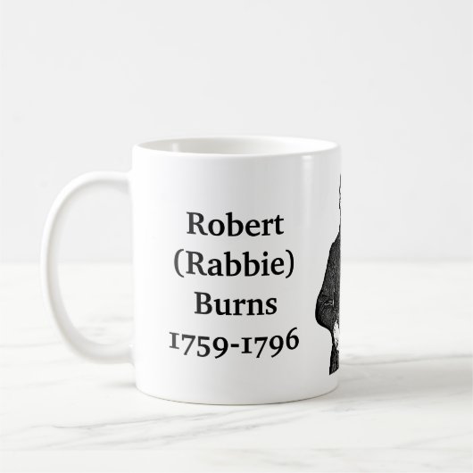Robert Burns zitiert auf Dichter, Maler und Lügen Kaffeetasse (Links)