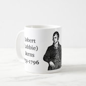 Robert Burns zitiert auf Dichter, Maler und Lügen Kaffeetasse (Vorderseite Links)