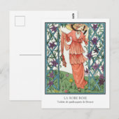 Robert Dammy French Fashion La Robe Rose Postkarte (Vorne/Hinten)