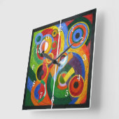 Robert Delaunay: Rhythmus, buntes Gemälde Quadratische Wanduhr (Winkel)