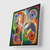 Robert Delaunay: Rhythmus, buntes Kunstwerk Quadratische Wanduhr (Winkel)