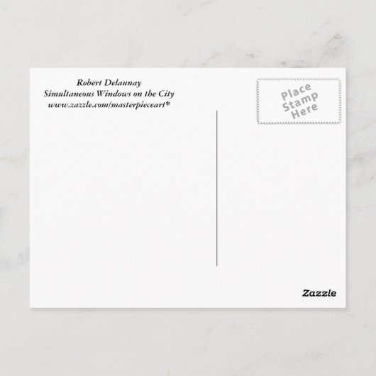 Robert Delaunay - Simultanes Windows in der Stadt Postkarte (Rückseite)