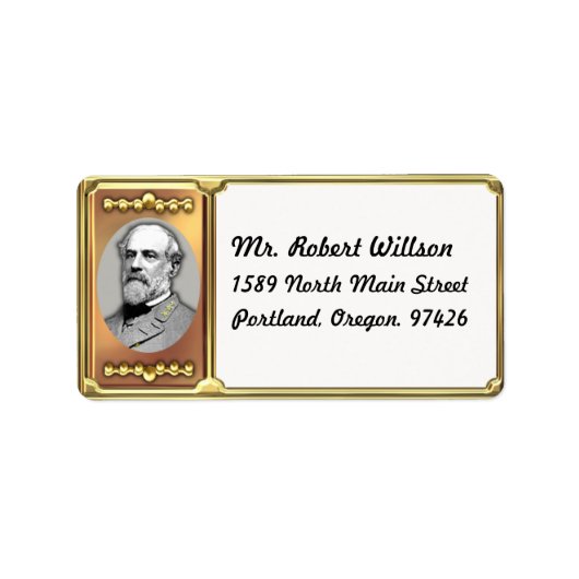 Robert E. Lee Address Label Adressaufkleber (Vorne)
