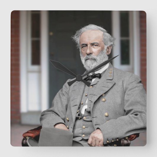 Robert E. Lee Square Wall Clock Quadratische Wanduhr (Vorderseite)