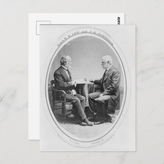 Robert E. Lee und Joseph E. Johnston Postkarte (Vorne/Hinten)