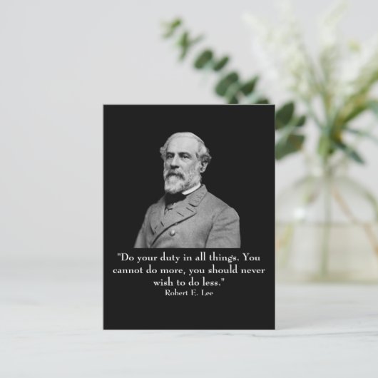 Robert E Lee und Zitat Postkarte (Stehend Vorderseite)