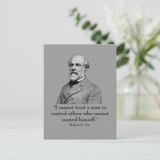 Robert E Lee und Zitat Postkarte (Stehend Vorderseite)