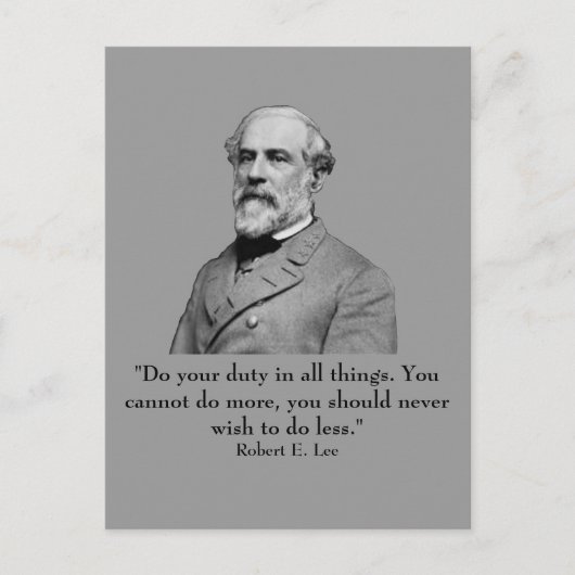 Robert E Lee und Zitat Postkarte (Vorderseite)