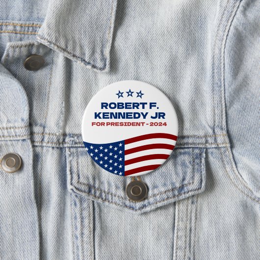 Robert F Kennedey Jr für Präsident 2024 Button (Beispiel)