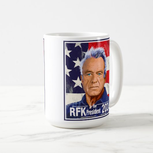 Robert F Kennedy, Jr. für Präsident 2024, RFK Jr. Kaffeetasse (VorderseiteRechts)