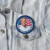 Robert F Kennedy JR RFK Foto und Fahne 2024 Button (Beispiel)