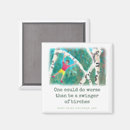 Robert Frost Gedicht Birches Hand-Illustriert Magnet (Vorderseite/Rückseite)