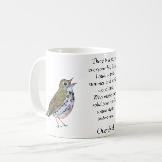 Robert Frost Ovenbird White Coffee Tasse (Vorderseite Links)