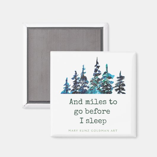 Robert Frost Poetry HandIllustrierte Wasserfarbe Magnet (Vorderseite/Rückseite)