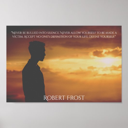 Robert Frost Quotes White Letters Motivierend Poster (Vorne)