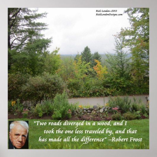 Robert Frost "Road Less Traveled" Wisdom Poster (Vorne)