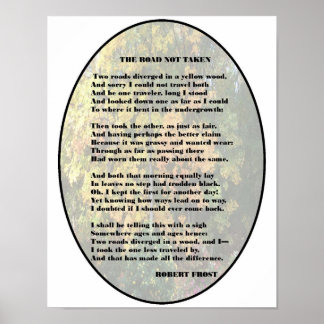 Robert Frost "The Road Not Taken" Poster