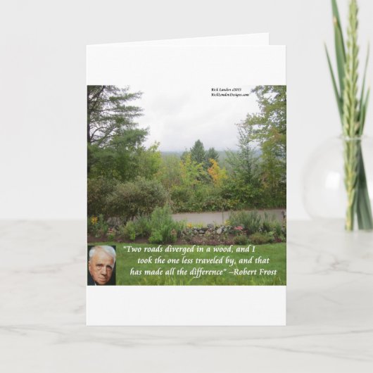 Robert Frost Wisdom Zitat "Road less Traveled" Karte (Vorderseite)
