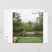 Robert Frost Wisdom Zitat "Road Lless Traveled" Postkarte (Vorne/Hinten)