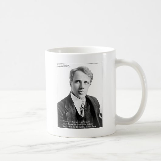 Robert Frost Zitat "Road Traveled" zu Karten und G Kaffeetasse (Rechts)